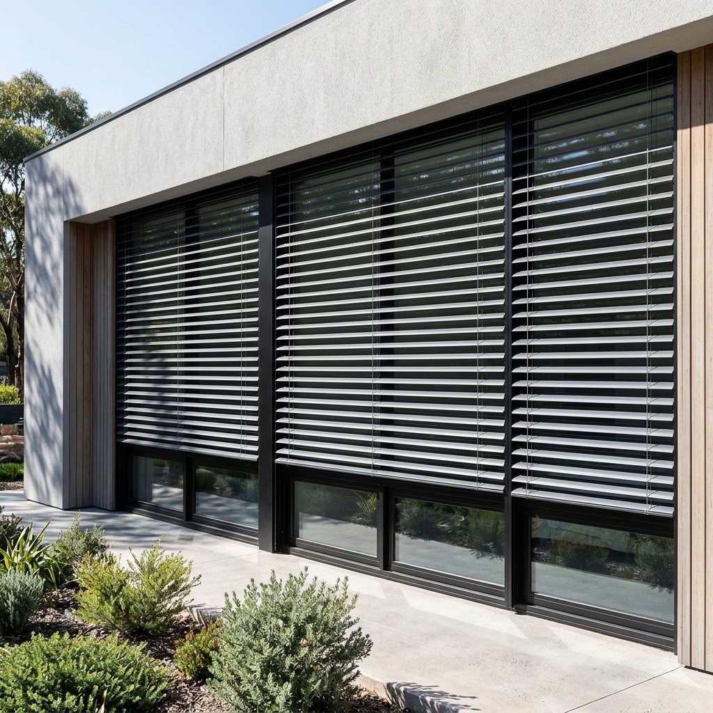 External Venetian blinds for large windows