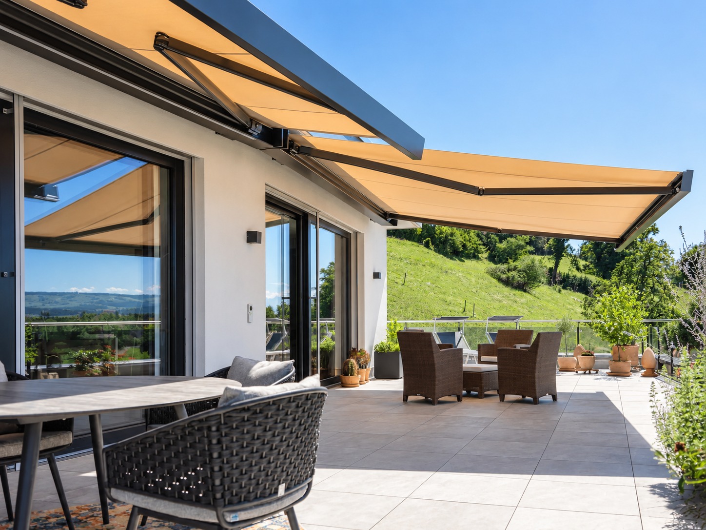 Shaded outdoor living area