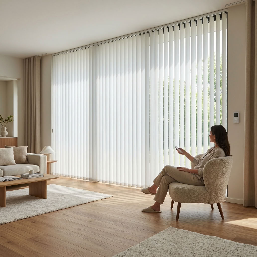 Screen and Glare Control Vertical Blinds