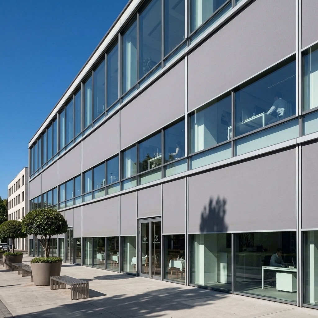 External roller blinds for large windows